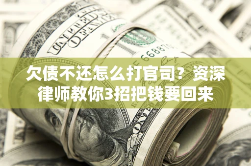 武汉欠债不还怎么打官司？资深律师教你3招把钱要回来